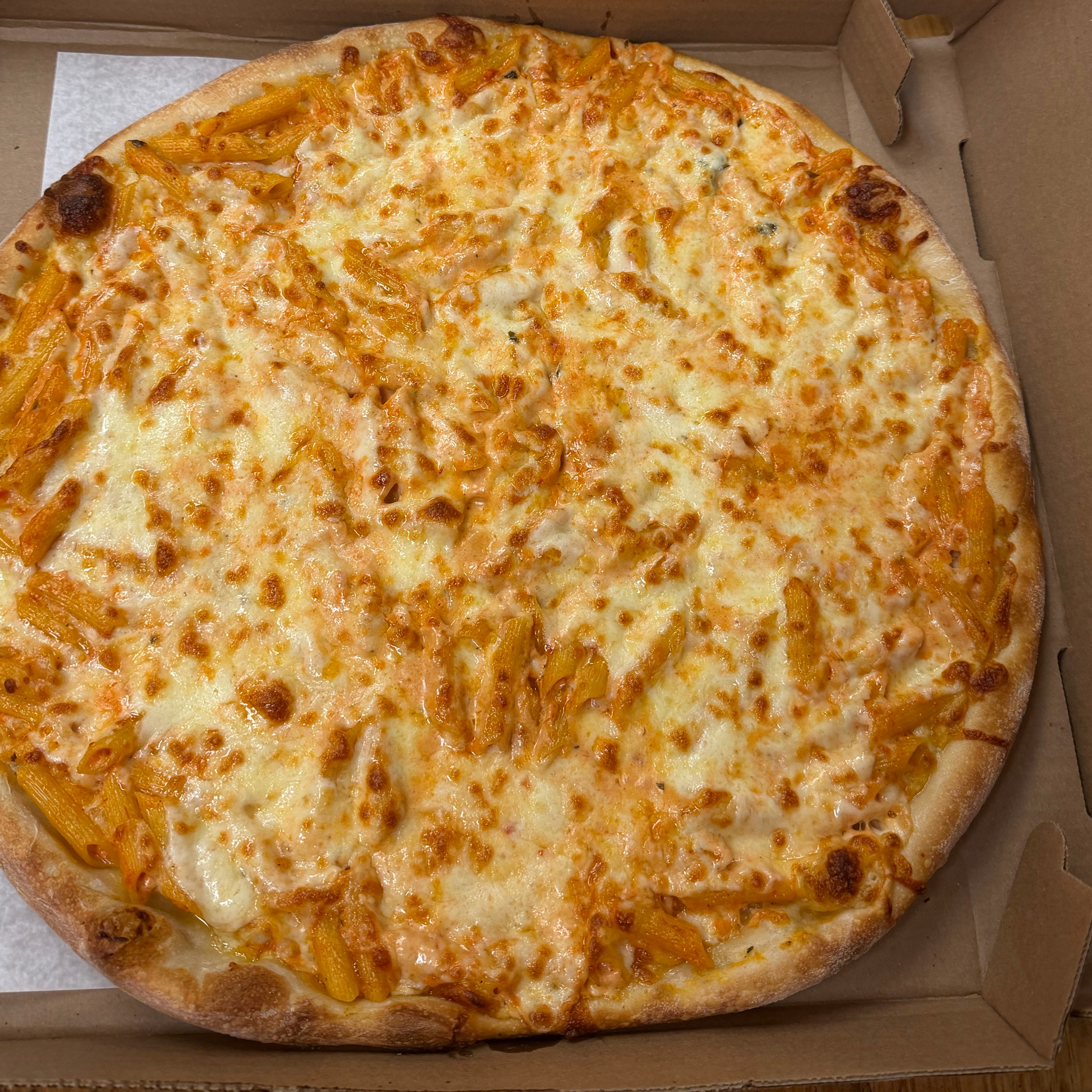 Penne Vodka Pizza.